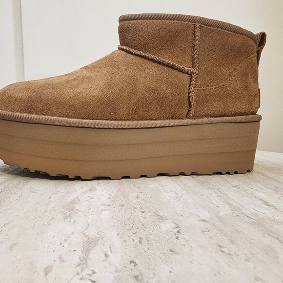 UGG Womens Classic Ultra Mini Pla Chestnut 10M - A034 - Picture 4 of 11